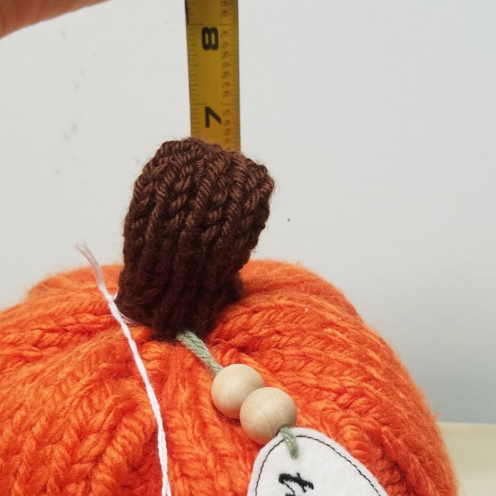 Handmade Knitted Fall Gourmet Orange Pumpkin Décor - Picture 7 of 10